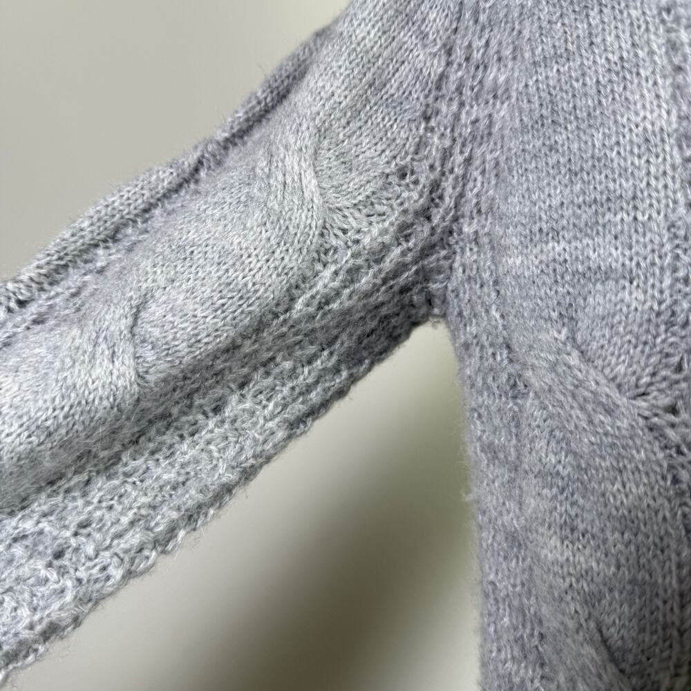 J Crew Crew Neck Cable Knit Sweater Women's XXS Grey Acrylic/Alpaca Blend Grey - Picture 6 of 16